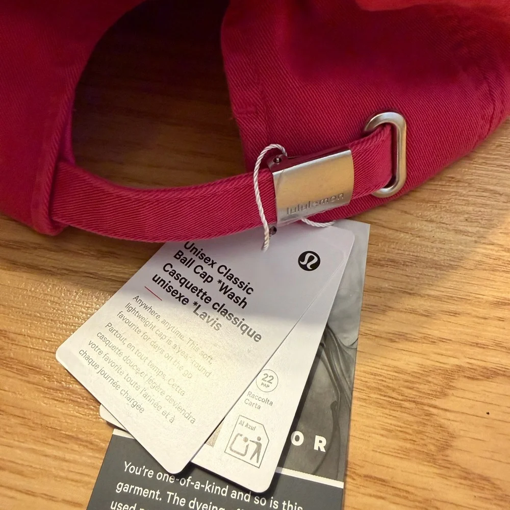 lululemon Unisex Classic Ball Cap in Hot Pink with Logo Spell Out